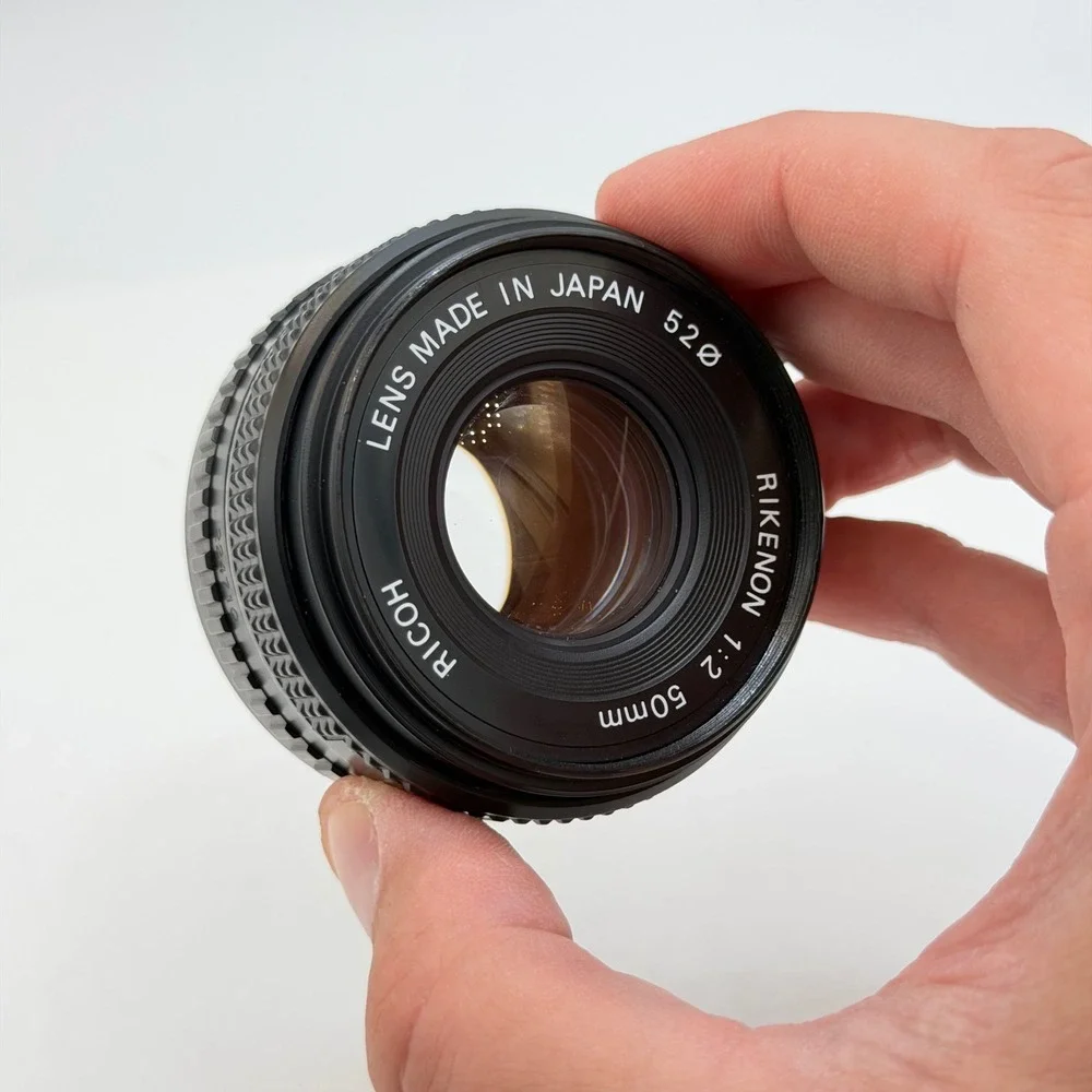 Ricoh Rikenon 50mm f2 Manual Focus Lens Pentax K Mount Made in Japan 52mm Filter
